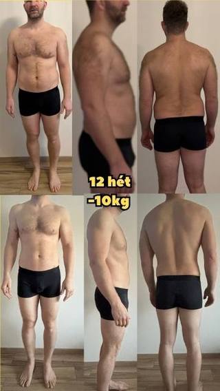 Kliens átalakulás: −10 kg · 12 hét