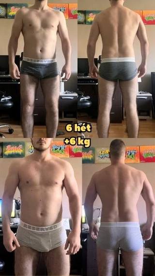 Kliens átalakulás: +6 kg izom · 6 hét